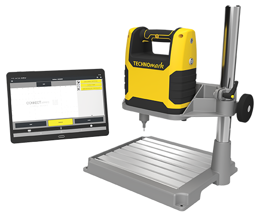 Discover the NEW Connect.series Comby New generation wireless, Android tablet-controlled 2in1 bench and handheld dot peen marking machineA new approach - freedom to mark anywhere